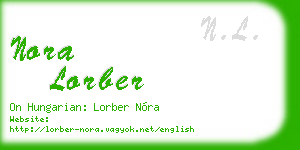 nora lorber business card